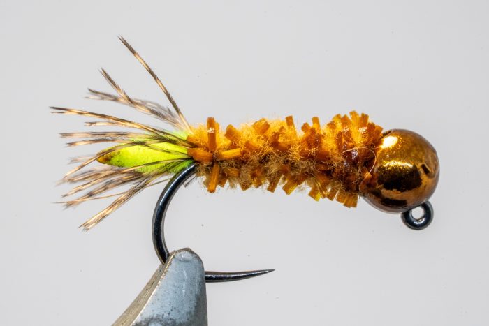 peeping caddis nymphs for trout and grayling